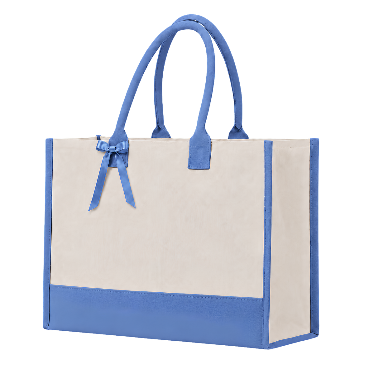 Cottonfelt Wedding Canvas Tote Bag with Ribbon & Bottom Board Support – Inside Laminated