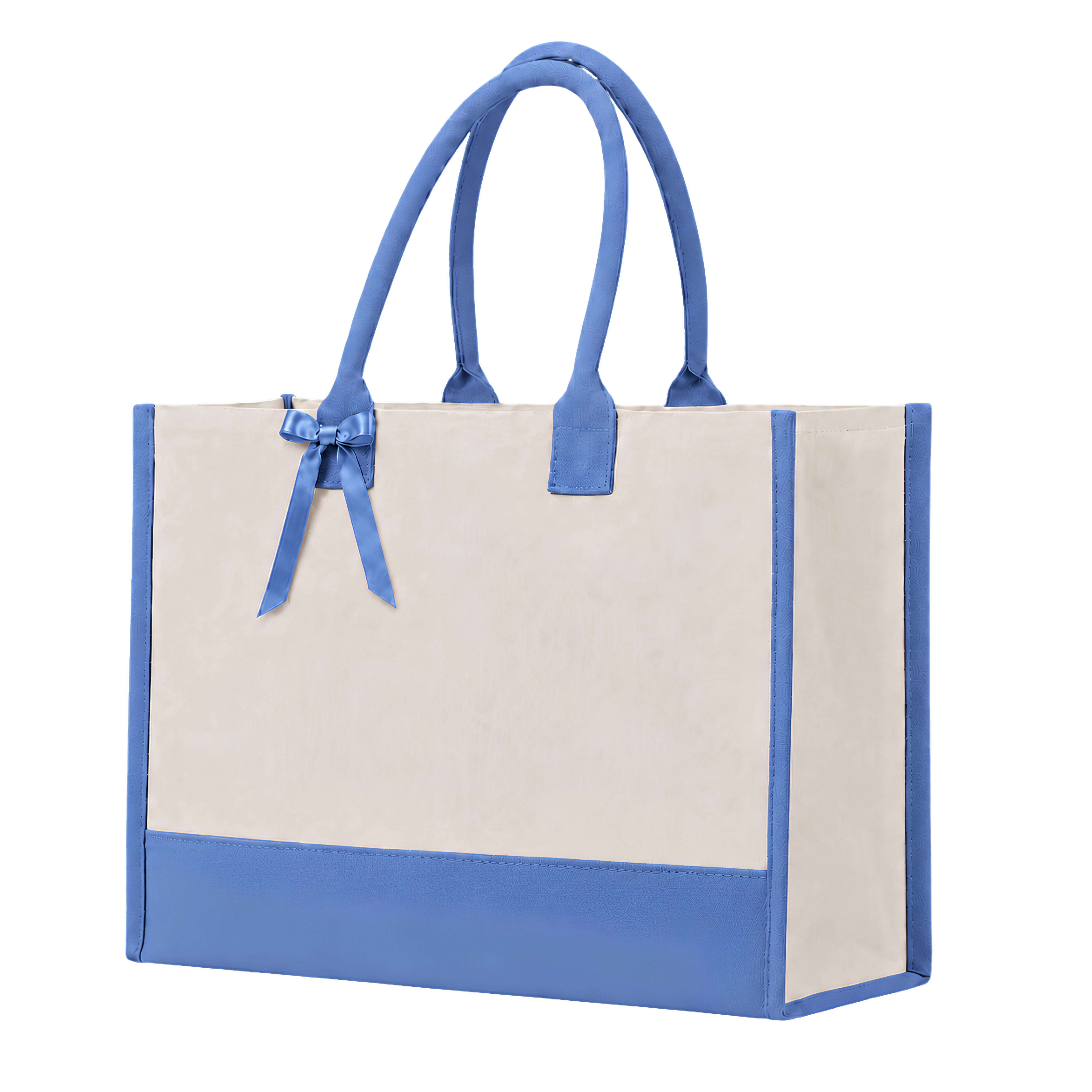 Cottonfelt Wedding Canvas Tote Bag with Ribbon & Bottom Board Support – Inside Laminated