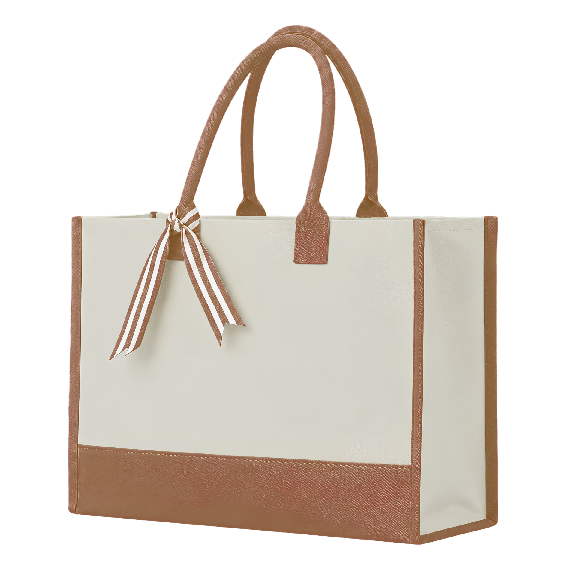 Cottonfelt Wedding Canvas Tote Bag with Ribbon & Bottom Board Support – Inside Laminated