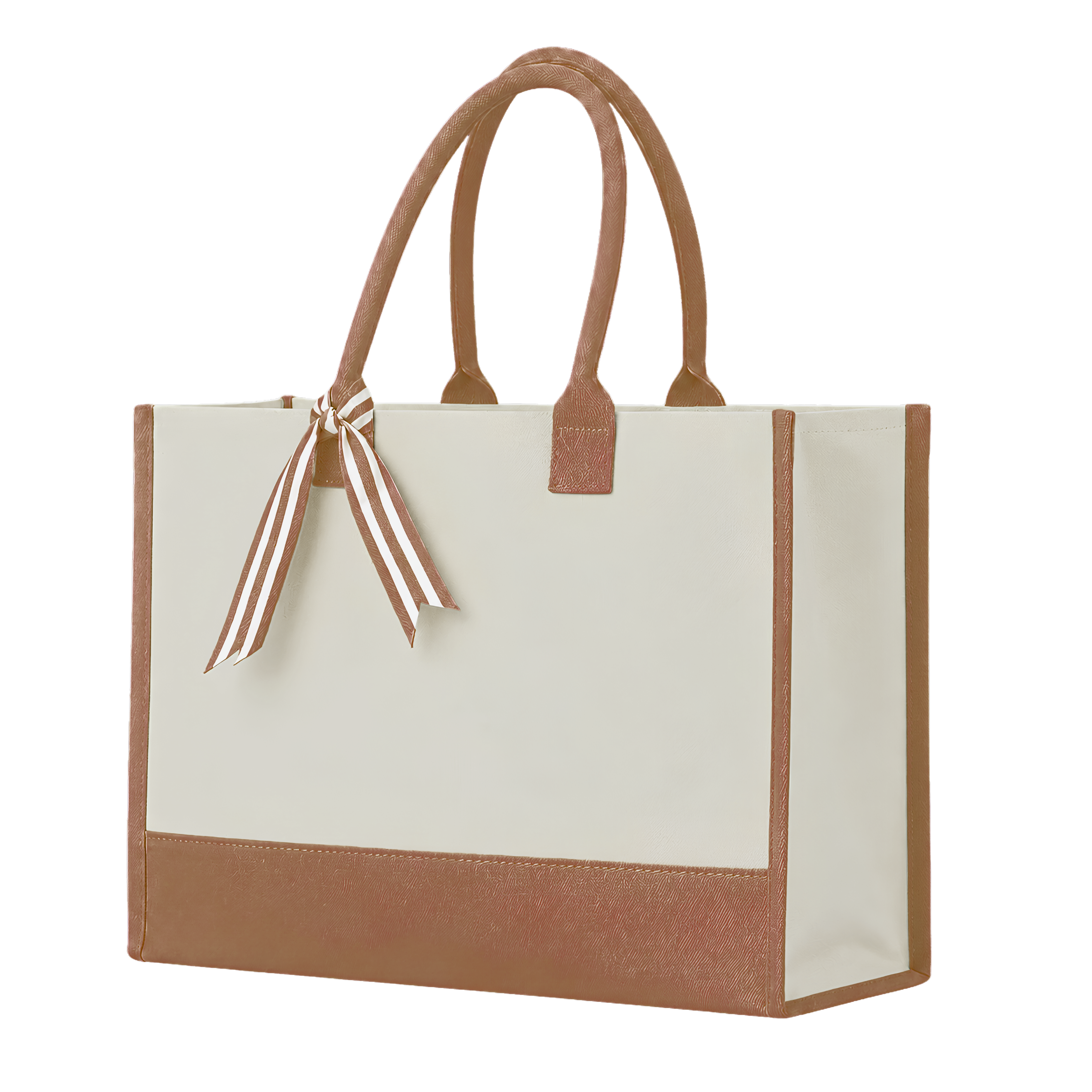 Cottonfelt Wedding Canvas Tote Bag with Ribbon & Bottom Board Support – Inside Laminated