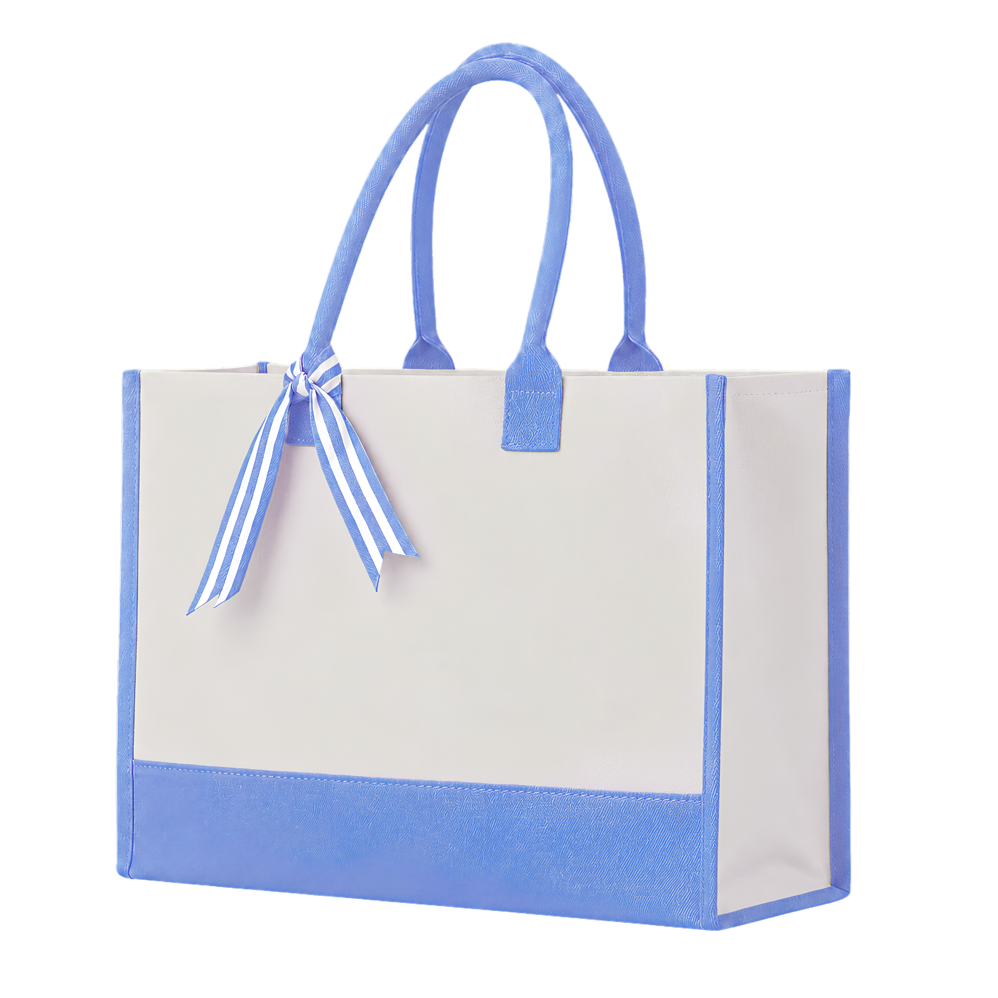 Cottonfelt Wedding Canvas Tote Bag with Ribbon & Bottom Board Support – Inside Laminated