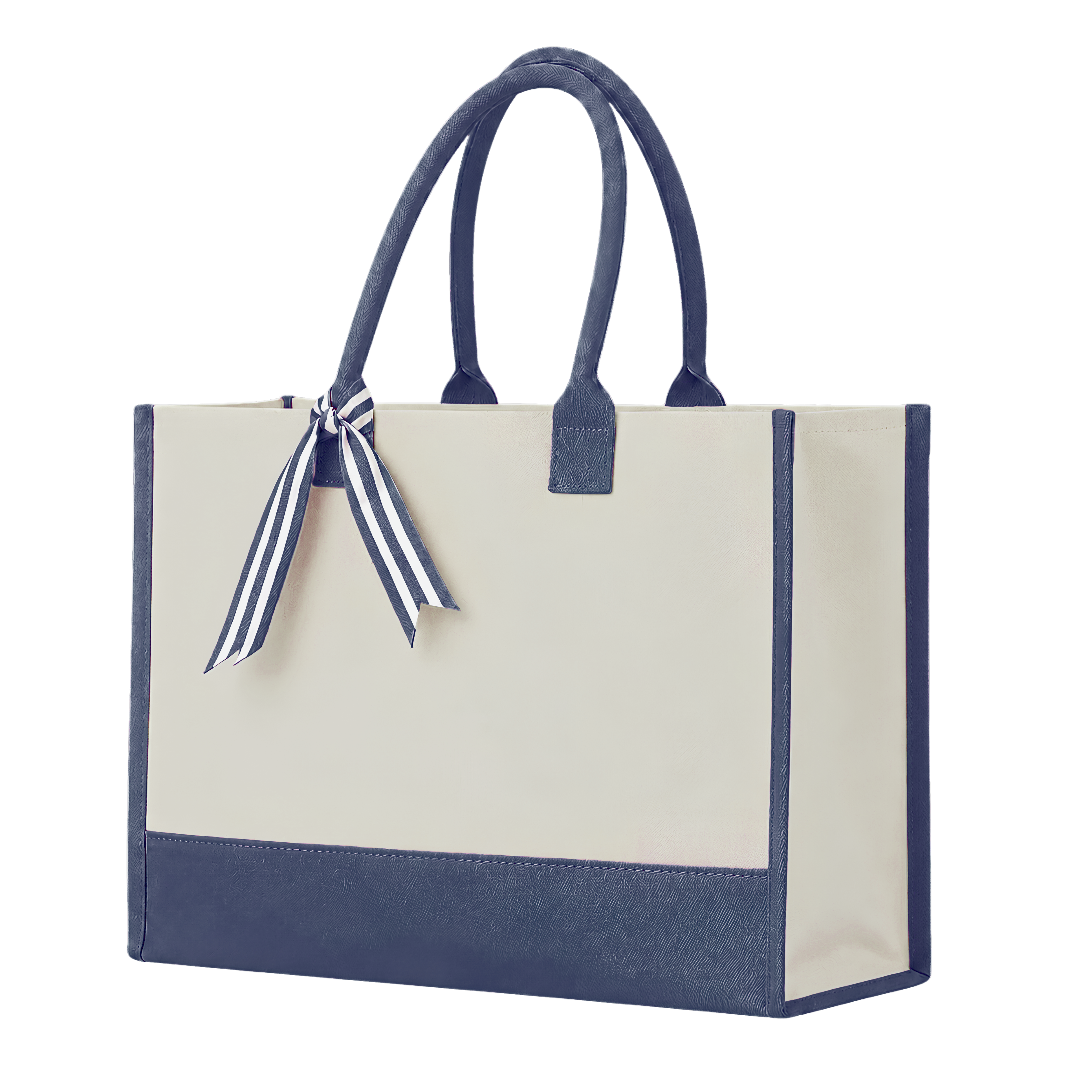 Cottonfelt Wedding Canvas Tote Bag with Ribbon & Bottom Board Support – Inside Laminated